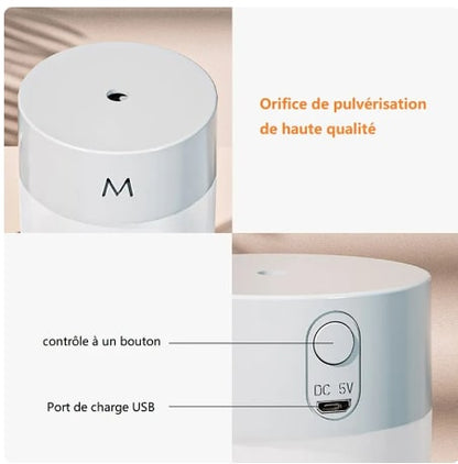 260ML Air Humidifier Ultrasonic Mini Aromatherapy Diffuser Portable Sprayer USB Essential Oil Atomizer LED Lamp for Home Car