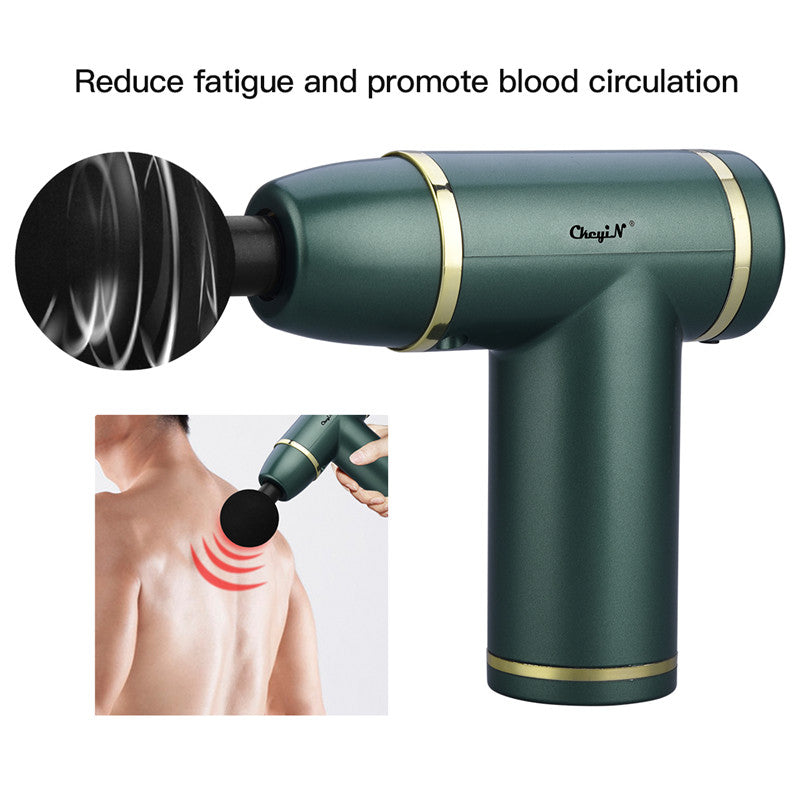 Fascia Gun Electric Massager Gun 8-speed Adjustment 4 Replacement Head Portable Whole Body Relaxation Muscle Massage Gun Mini Portable Electric Deep Tissue Percussion Massager for Pain Relief