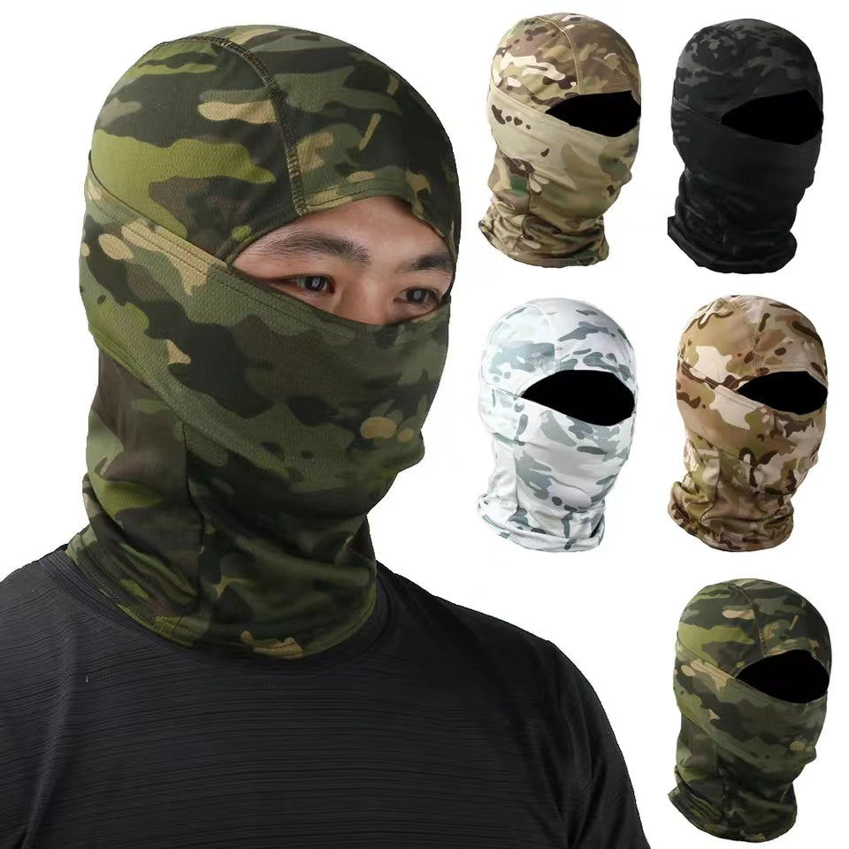 Balaclavas Tactical Camouflage Balaclava Full Face Mask CS Wargame Army Hunting Cycling Hats & Caps one Hats & Caps Hot selling camouflage hats Windproof camouflage looks handsome