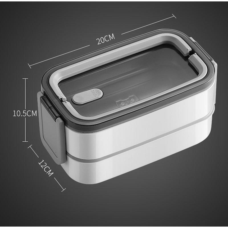 304 Stainless Steel Lunch Box for School Office 1/2 Layers Microwavable portable Grids bento Food Storage Containers