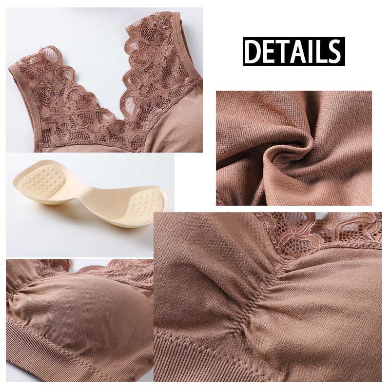 New Arrival Women Lace Bra Seamless Wireless Beauty Back Push Up Bra Cozy Chest Tube Top Sports Fitness Vest Bralette Bra Running Yoga Paded Bra Ladies Underwear Chest Wrap Undies Lingerie Female