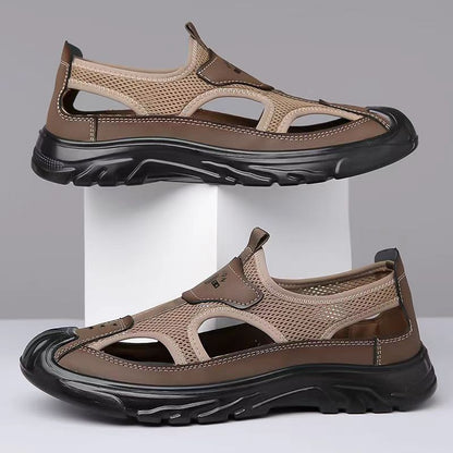 Summer sandals mesh cloth head breathable Shoes hollow-out outdoor casual all-match non-slip sandals