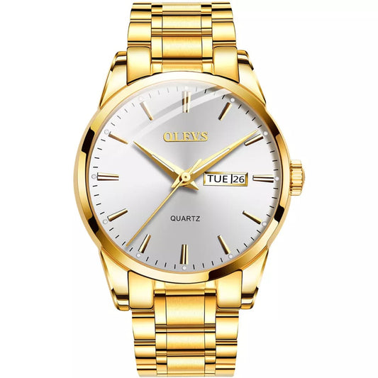 OLEVS Men's Luxury Stainless Steel Water Resistant Watches