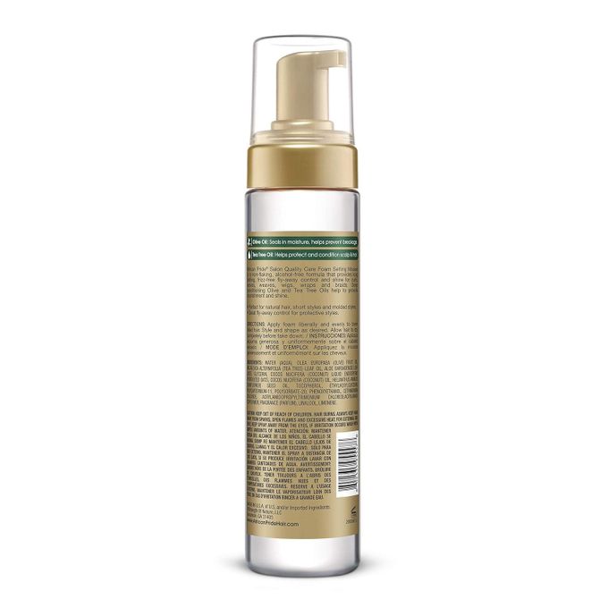 Olive Miracle Non-Flaking Foam Setting Hair Mousse, Long-Lasting Frizz & Shine Control For Curls, Braids, Weaves, Wigs, Waves & Wraps