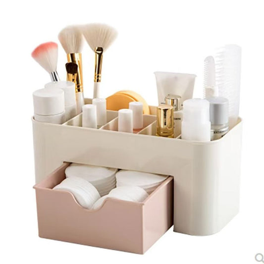 Jewelry and cosmetics storage box, drawer style plastic office desk, dressing table, skincare brush, lipstick, sorting and storage rack