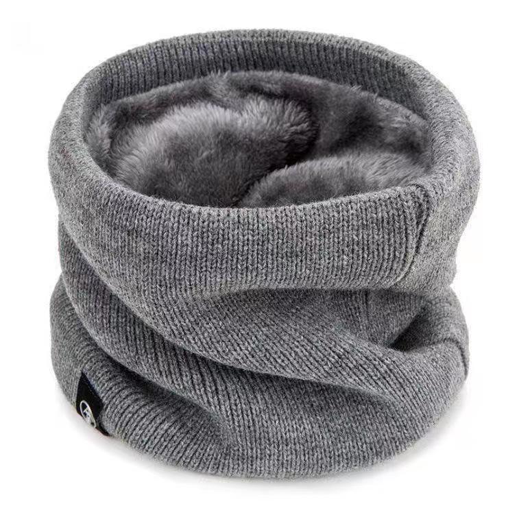 Unisex Solid Cashmere Plush Warm Winter Ring Scarf Women Men Knitted Full Face Mask Snood Neck Scarves Bufanda Thick Muffler New