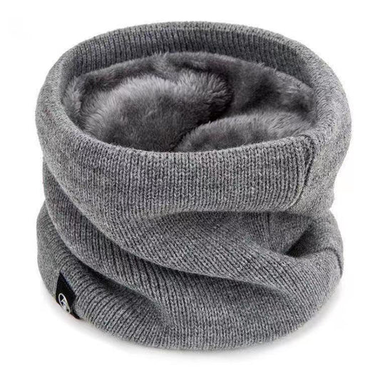 Unisex Solid Cashmere Plush Warm Winter Ring Scarf Women Men Knitted Full Face Mask Snood Neck Scarves Bufanda Thick Muffler New