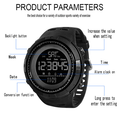 Men Watches Fashion Outdoor Sport Watch Men Multifunction Watches Alarm Clock Chrono Waterproof Led Digital Watch