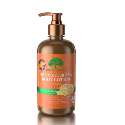 Fruit of the Wokali Shea Moisturing Body Lotion - Oat Meal Nourishing Replenish and Retain Moisture Rich in Antioxidants Lightweight Formula Absorbs Quickly 500ml