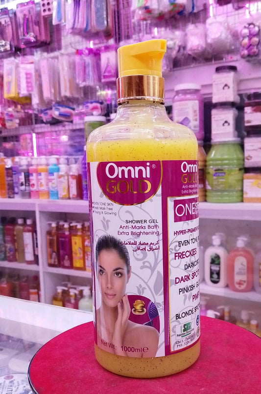 Omni Gold Anti-Marks Extra Brightening Shower Gel bottle
