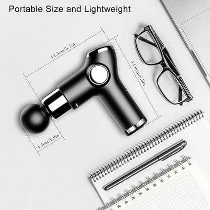 Mini Massage Gun, Powerful Handheld Muscle Massager for Back Pain Relief, Deep Tissue Percussion Small Massage Gun Travel Massager with 4 Massage Heads Electric Massage Gun, Deep Muscle Massager