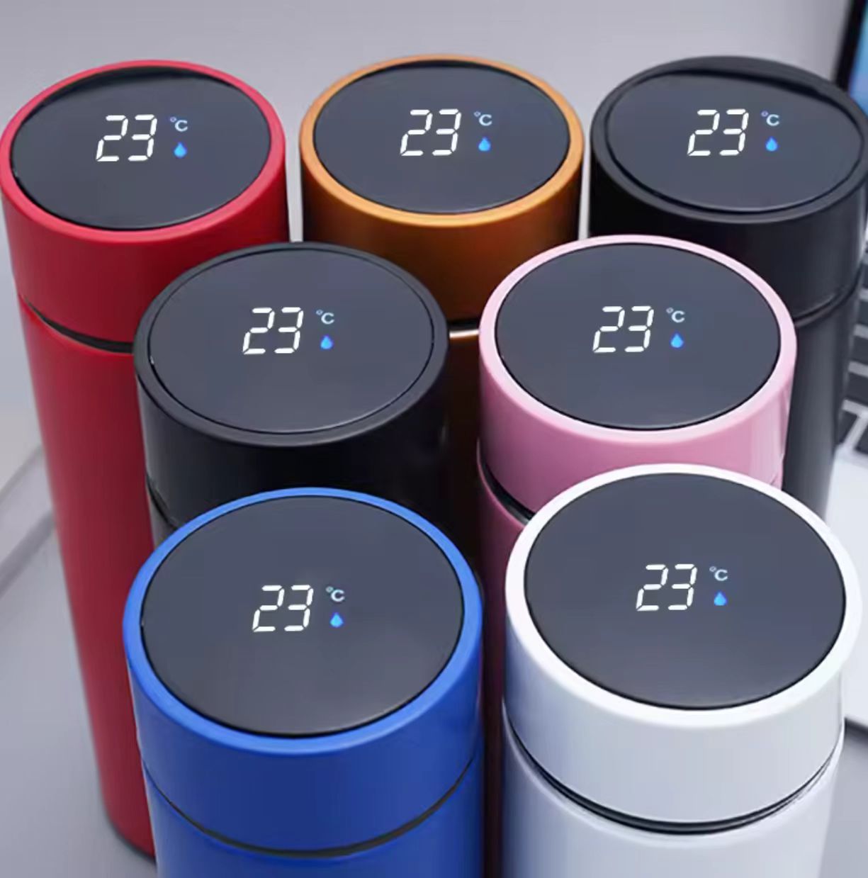 Temperature Display Thermos Cup Water Bottle Stainless Steel Divided Thermos Bottle Outdoor Vacuum Flask Insulated Cup Gift