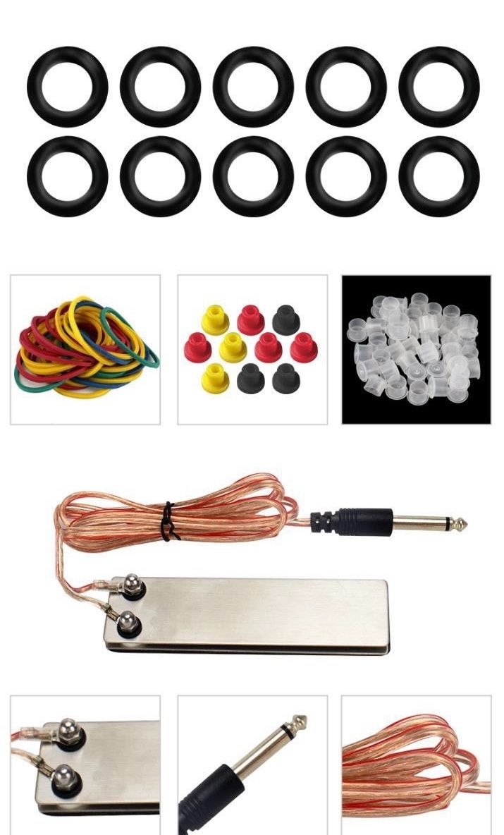 Professional tattoo machine set, two machines (one thread cutter + one shading machine) - Rotary tattoo machine for lining, coloring and practice - Complete tattoo supplies set