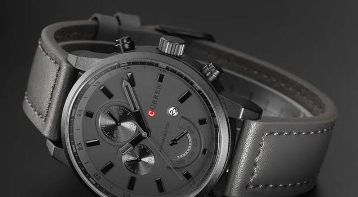 Curren 8301 Men’s 45 mm 3D Dial Watch – Leather Strap Quartz Timepiece with Auto Date, Complete Calendar, Hardlex Face & 3 ATM Water Resistance