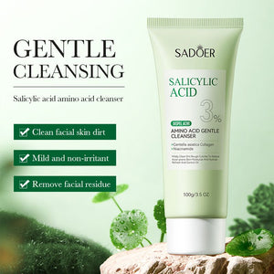 SADOER 3% Salicylic Acid Face Cleanser with Niacinamide & Centella Asiatica - Acne Control Facial Wash for Oily Skin, Reduces Breakouts, Minimizes Pores & Hydrates