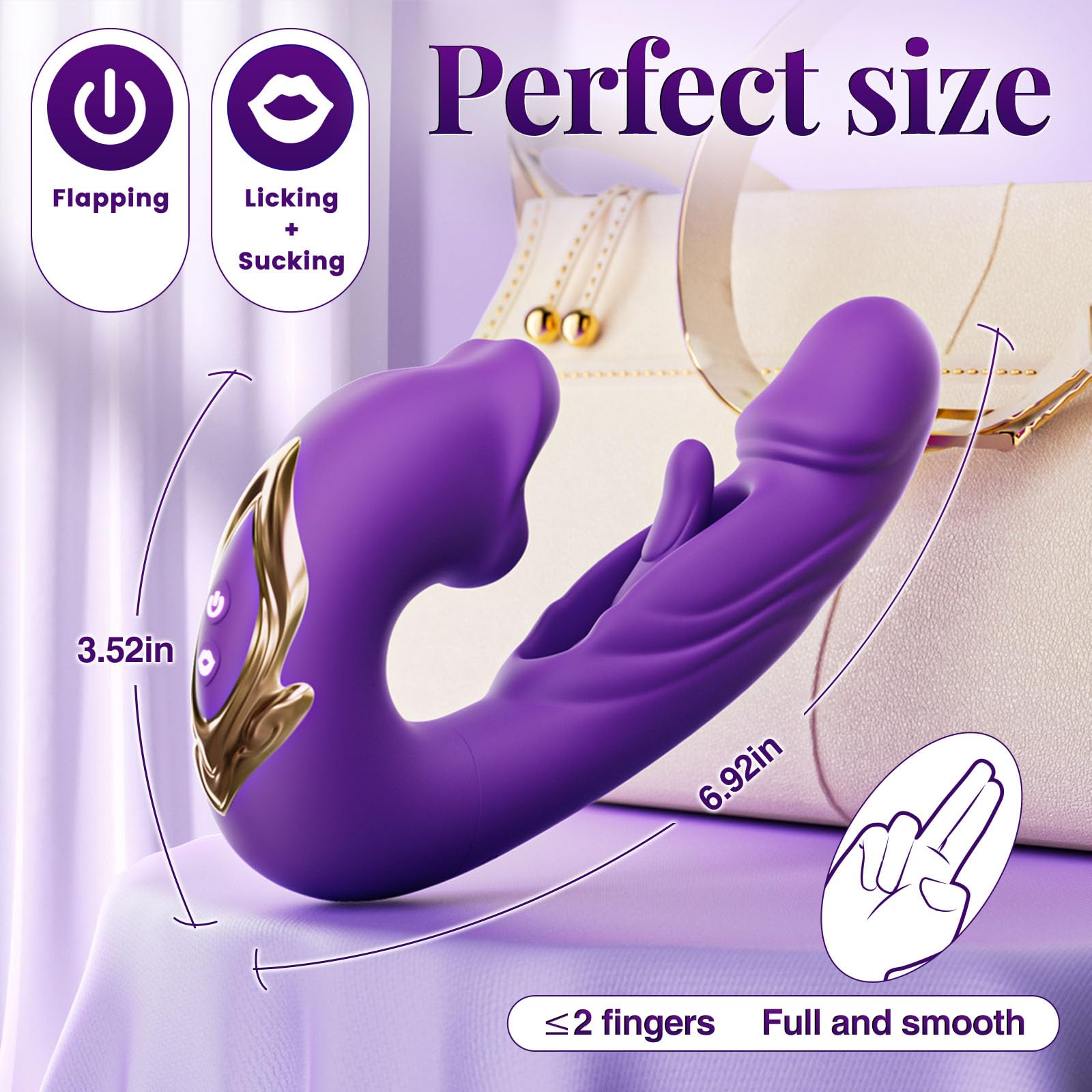 Flapping Vibrators Sex toy APP Remote control Vibrator with 7 Flapping&Licking Modes Adult toys Hollow Design Sex toys Vibrater for Women Thrusting Sex machine Vibrating Sex toys 4couples men & women