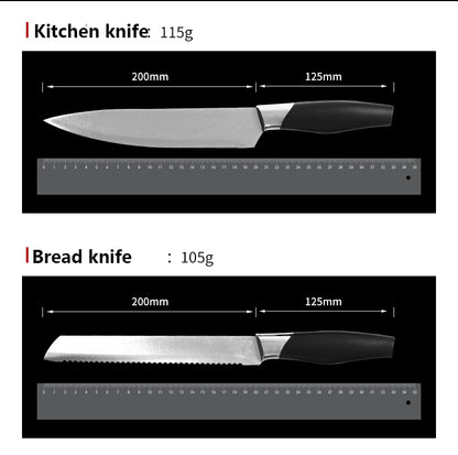 5in1 Kitchen Stainless Steel 5 pieces Cutter Set Knifes Set Trenchant Sword Chef's Knife Household Fruit Knife Bread Knife Paring knife