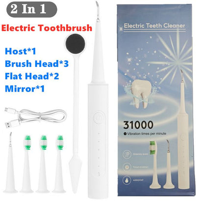 2in1 Electric Toothbrush With 3 Brush Head For Remove Tartar Whitening Teeth Oral Care USB Charging