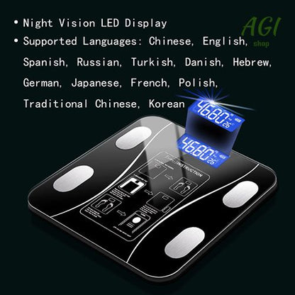 Weighing Scale Smart Bluetooth Body Scale Weight Scale Body Fat Scale Smart Wireless Digital Bathroom Weight Scale Body Composition Analyzer With Smartphone App Bluetooth-compatible Health Monitors