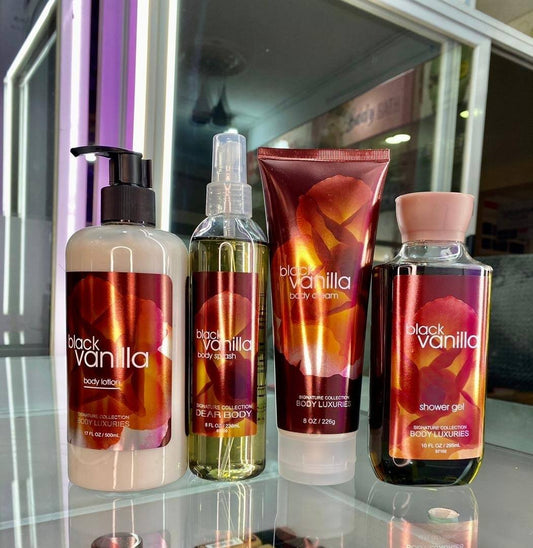 4 Pack Dear Body Black Vanilla Lotion, Shower Gel ,Body Splash & Cream Sweet Fresh Scent Keep Fresh Body Lotion Shower Gel Body Washes Body Washes 4 Pack Signature Collection Body Luxuries