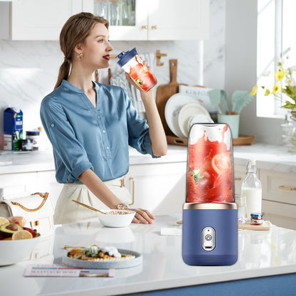 UPHUI Personal Blender for Shakes and Smoothies Portable Mixer Fruit Juicer USB Rechargeable with 6 Blades Handheld Blenders for Sports Travel and Outdoors Small Electric Mini Blender