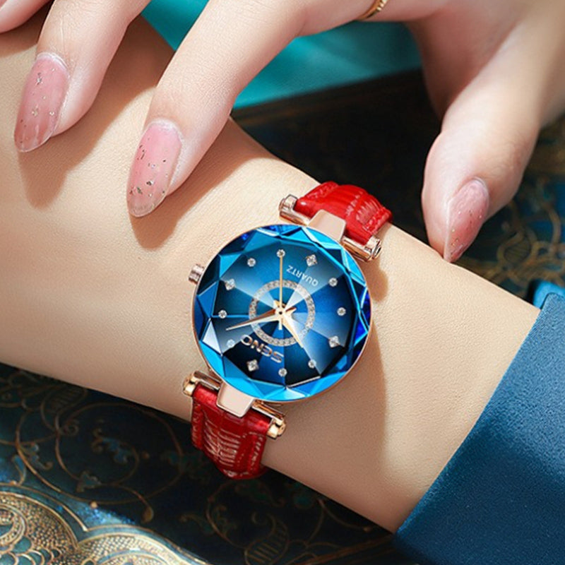 Women Watches Fashion Diamond Dial Leather Quartz Watch Top Brand Luxury Waterproof Ladies Wristwatch Girlfriend Gift