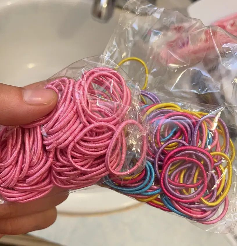 200/300pcs Cute Hair Ties For Kids & Girls - Colorful Elastic Polyester Hair Bands Ponytail Holder Children Rubber Band Hair Accessories