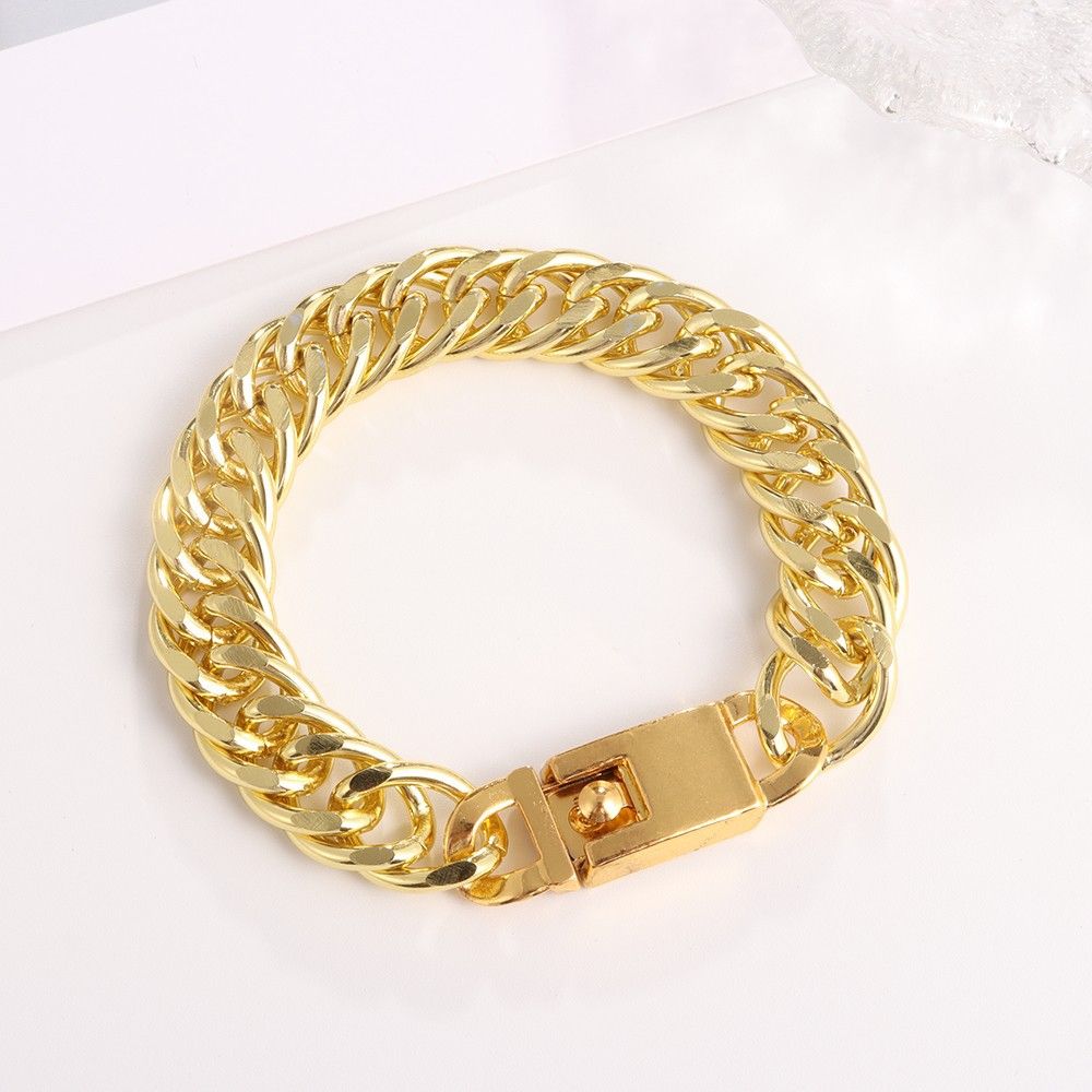 Hot selling bracelets in European and American foreign trade, men's domineering fashion bracelets, Cuban chain bracelets, jewelry