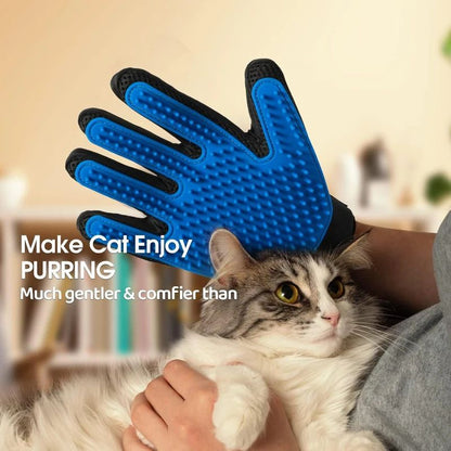 Pet Hair Removal Brush Cat and Dog Hair Removal Gloves Cat and Dog Floating Hair Bath Supplies Rubber Gloves Grooming Comb Pet Finger Cleaning Massage Tool Hair Removal Brush Pet Grooming Gloves