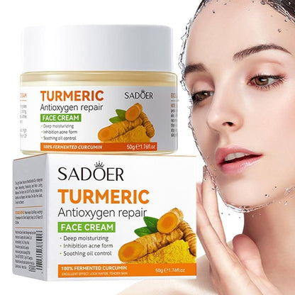 Turmeric Cream Sadoer Antioxygen Repair Moisturizing Brightening Face Cream for Dark Spots & Anti‑Aging 50g – Natural Antioxidant Skincare for All Skin Types