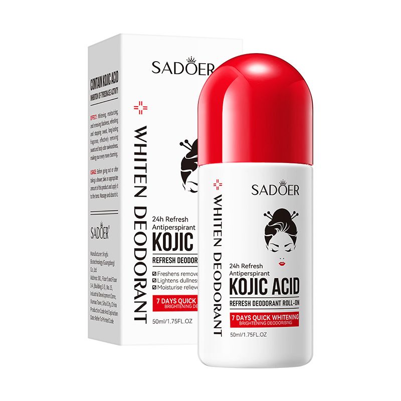 SADOER Kojic Acid Whitening and Anti-Perspirant Roll-On – Fragrance and Sweat-Reducing Portable Roll-On