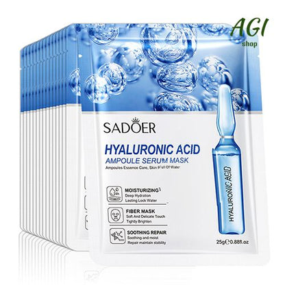 Facial Mask Sheet Pores Moisturizing 24K Gold Vitamin C Hyaluronic Acid Face Mask Facial Moisturizing Firming Hydrating Facial Masks Skin Care Oil-Control Anti-Aging Replenishment Face Care Treatments