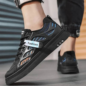 ASSKLO Men's Shoes Sneakers Casual Shoes Versatile fashionable Rubber Flats Leisure Shoes Casual Low-Top Mesh Sneakers Versatile Rubber Outsole Men's Footwear Breathable Mesh Casual Work Shoes black