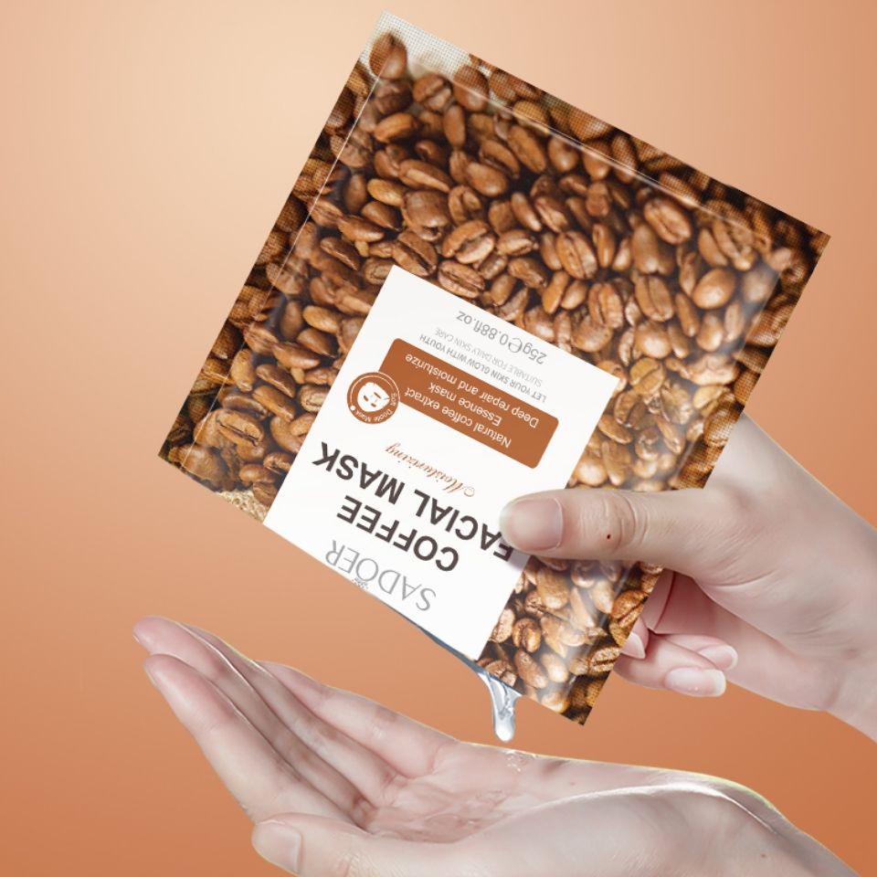 10 PIECES Sadoer Coffee Facial Mask Sheets Moisturizing, Deep Repair Cleansing Natural Coffee Extracts Essence Face Masks