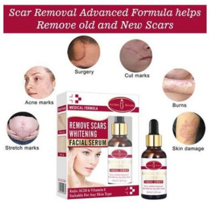 Aichun Beauty Remove Scars Whitening Face Serum Brightening Kojic Acid & Vitamin E Scar Remover Facial Skin Care