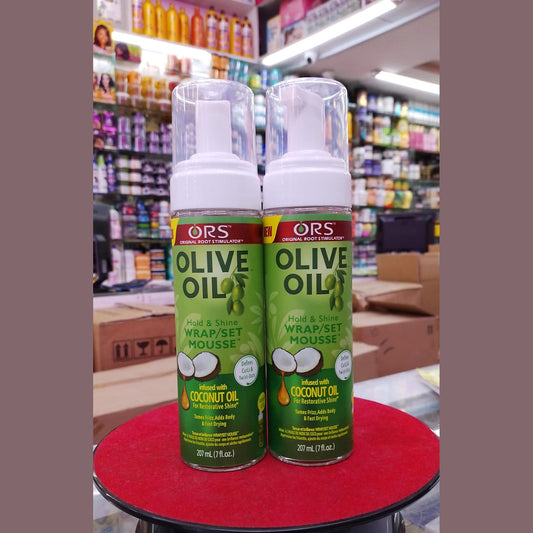 ORS Olive Oil Hold & Shine Wrap/Set Mousse (207ml)