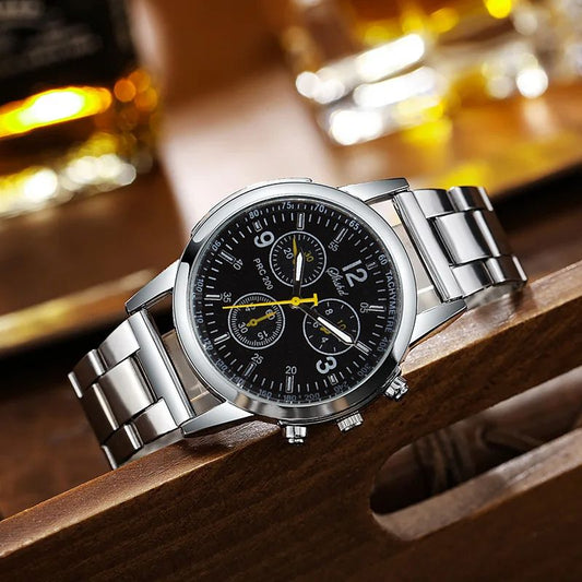 Fashion Mens Sports Watches Luxury Men Stainless Steel Quartz Wrist Watch for Man Business Casual Male Gift