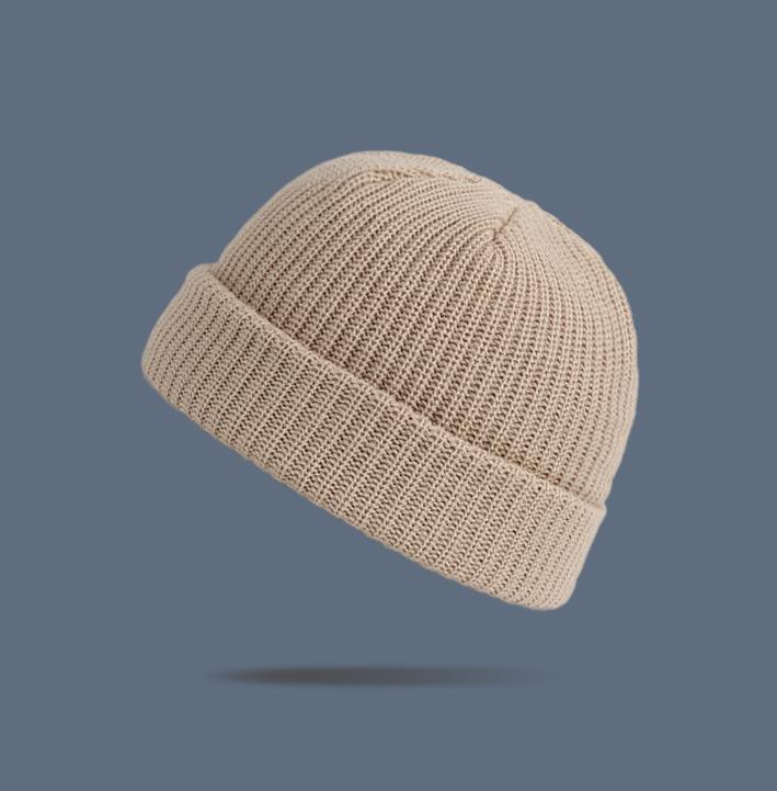 Fashion Hip Hop Beanie Knitted hat Men Skullcap Women Warm Brimless Baggy Melon Hats & Caps short domed knitted hat Men's and women's warm pullover cold hat thin melon