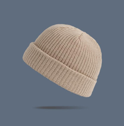 Fashion Hip Hop Beanie Knitted hat Men Skullcap Women Warm Brimless Baggy Melon Hats & Caps short domed knitted hat Men's and women's warm pullover cold hat thin melon