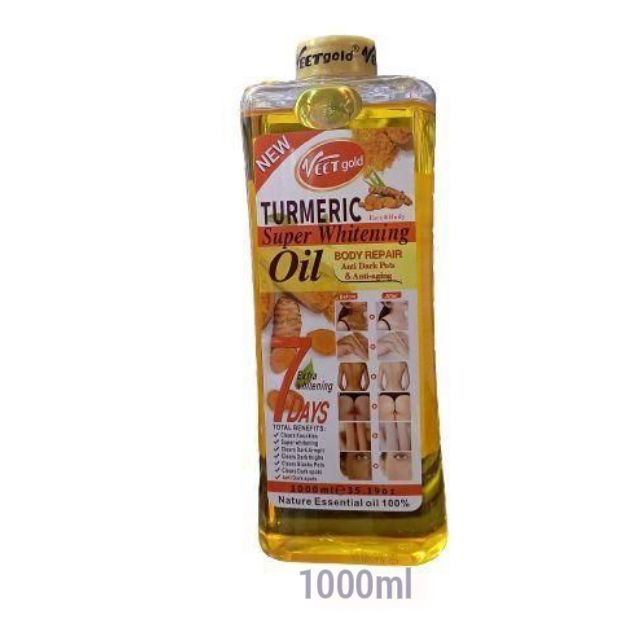 VEET GOLD TURMERIC OIL Super Whitening Body Repair Anti Dark Spots Anti-aging Brightening Face Body Oil 200 300 1000 ml