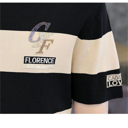 Men's Fashion Harajuku Short Sleeve Business Casual Striped T-Shirt