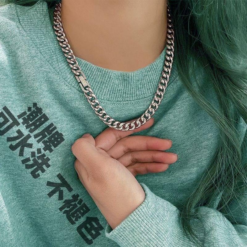 chain necklace jewelry man/men cuban chain link necklace for men/women silver chain couple chain fashion jewelry accessories jewelry gift for men women