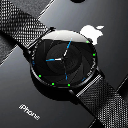 Men's Fashion Watches Ultra Thin Stainless Steel Mesh Belt Quartz Wrist Watch Men Watch Classic Valentines Gift Luxury Man Wristwatch