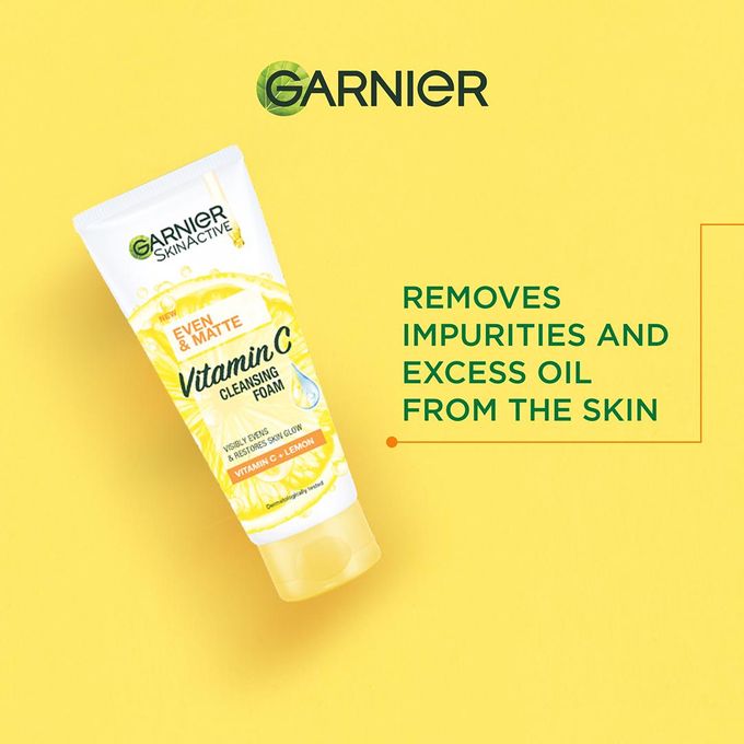Garnier Even & Matte Vitamin C Cleansing Foam 100Ml