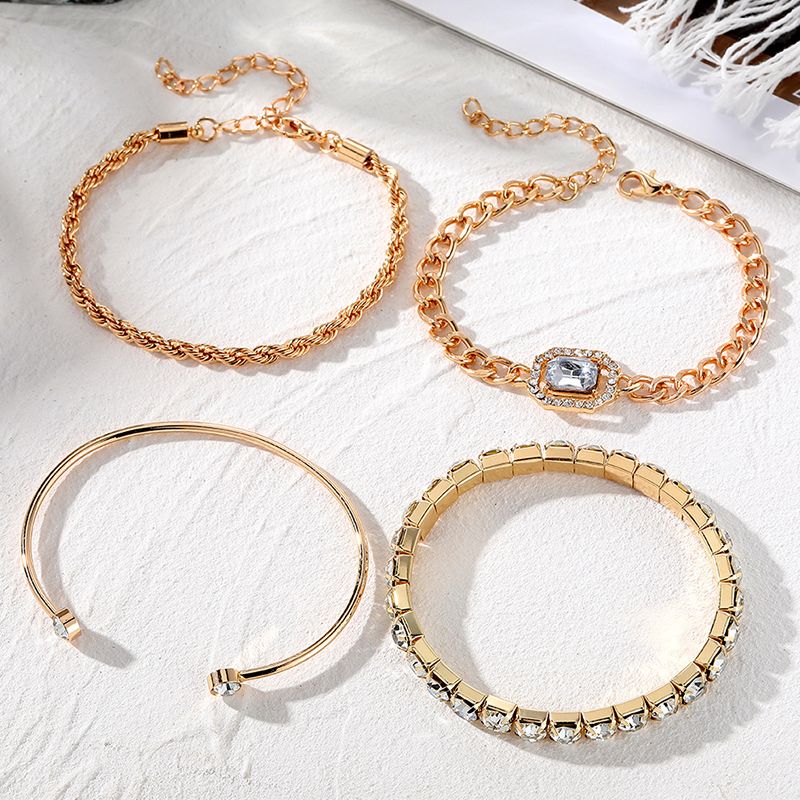 5-pcs bracelet + pendant necklace luxury diamond women's bracelet fashion women's bracelet jewelry set girls crystal bracelet female accessories women's jewelry