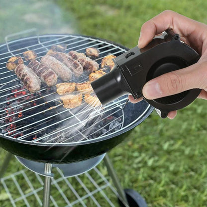 220V BBQ Fan Small Blast Engine with Air Collecting Adjustable Speed Cooking Tool EU Plug Handheld Barbecue Blower Camping AC Powered Fan Variable Speed Control