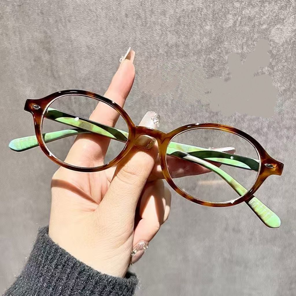 Japanese retro round frame tortoiseshell glasses frame, small frame literary women's plain glasses, ferrule imitation sheet frame