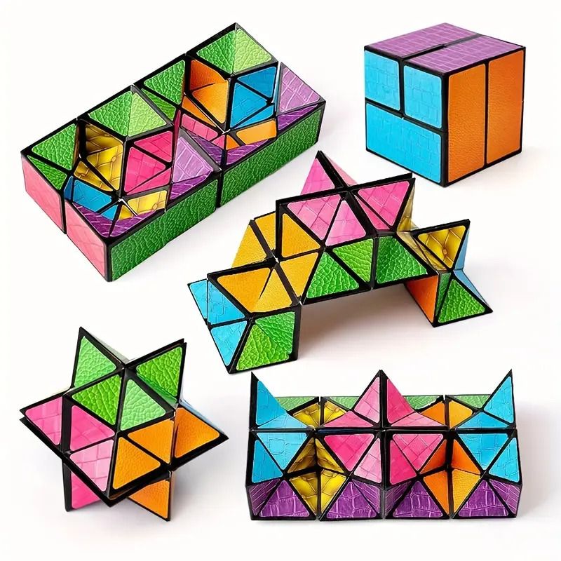 3D Hexagon Puzzle for Youngsters Infinity Magic Cube - 3D Hexagon Puzzle for Youngsters Space Geometry Flip Toy Brain Boost & Relax Mixed Colors, ABS Material