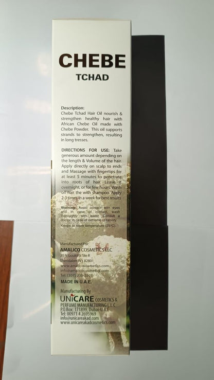 Amalico Chebe Oil for Hair Growth - Olive Oil, Ostrich Oil, Essential Oil, 100% Natural African Chebe Powder for Hair Growth - Ready to Use, Large Volume 250ml 25oml