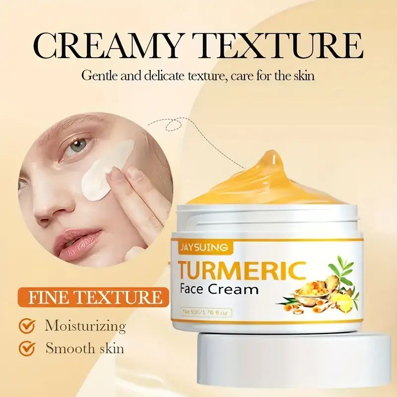 JAYSUING Turmeric Face Cream Anti-aging Anti-Wrinkle Brightening Lifting Facial Cream Antioxygen Repair Facial Serum Moisturizing Cream Face Neck Skin Care Cream
